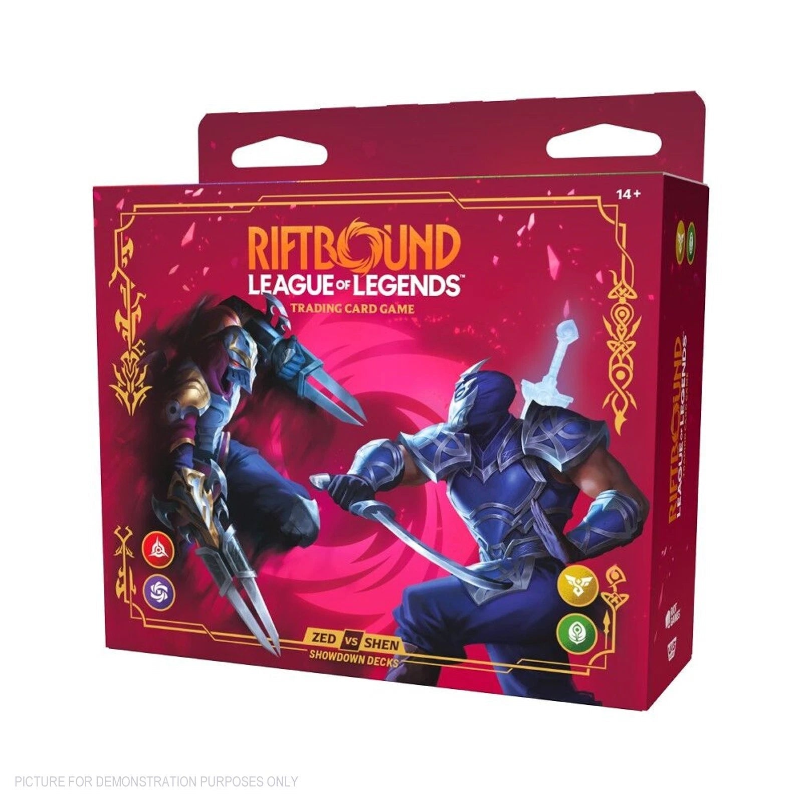 Riftbound League of Legends TCG Showdown Deck Display Vendetta Zed vs Shen PreO